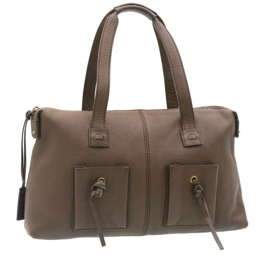 Auth Gucci Tote Bag Brown Leather #28301G18B